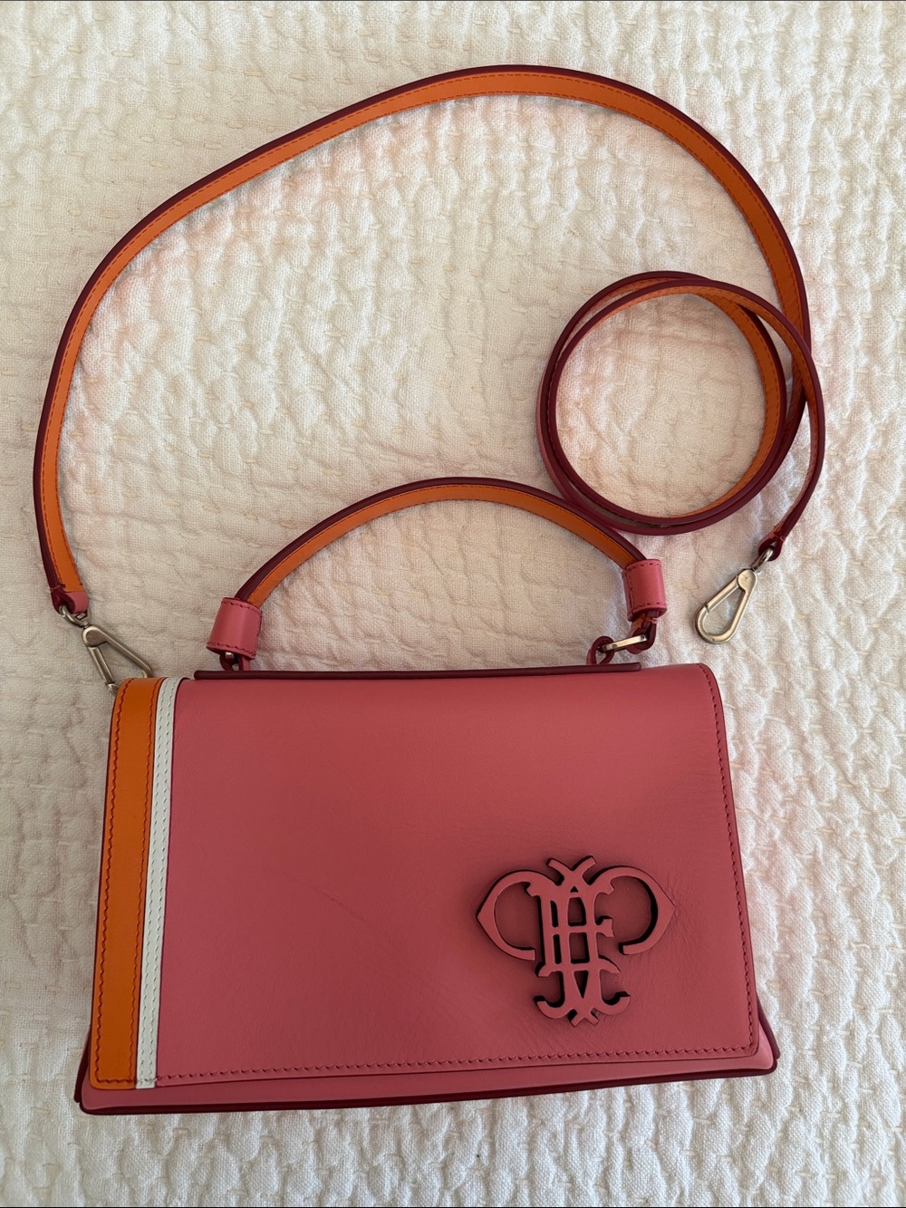 Emilio Pucci Pink Leather Top-Handle Crossbody Bag